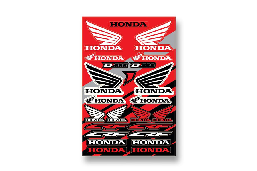 D'COR VISUALS Honda HRC Universal CRF MX Decal Sheet Sponsor Logo Sticker Pack