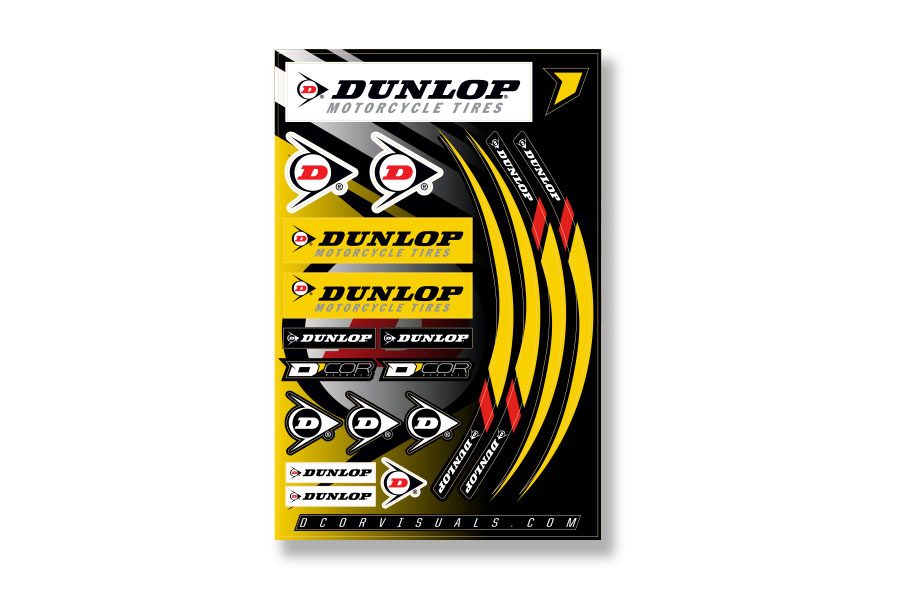 00008 decals DUNLOP for different scales red 